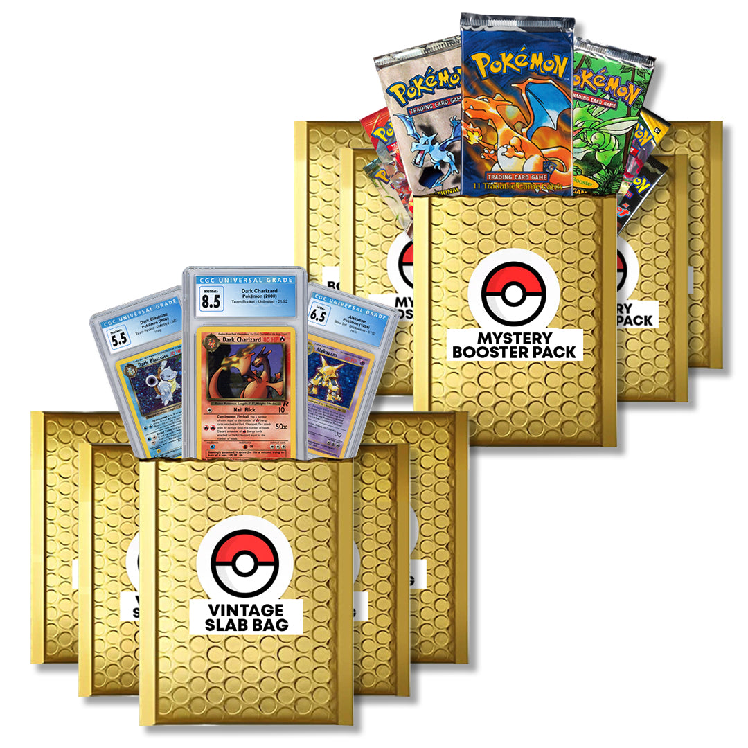 5X Vintage Slab Bag & Pokémon Booster Pack