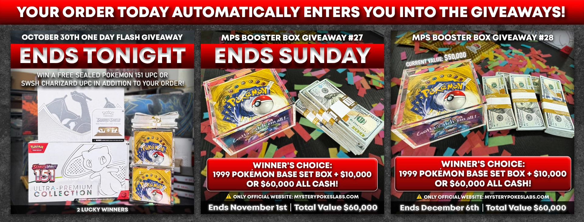 Mystery Poke Slabs giveaway: BBG27: $60,000 + BBG28: $60,000