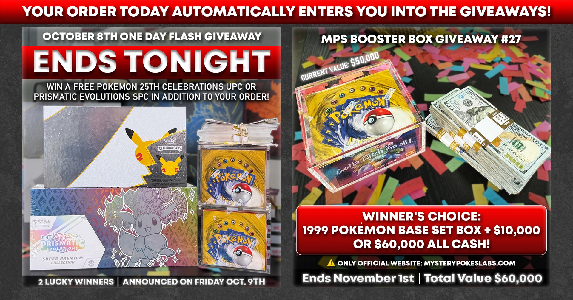 Mystery Poke Slabs giveaway: BBG27: $60,000 or 1999 Pokémon Box +$10k