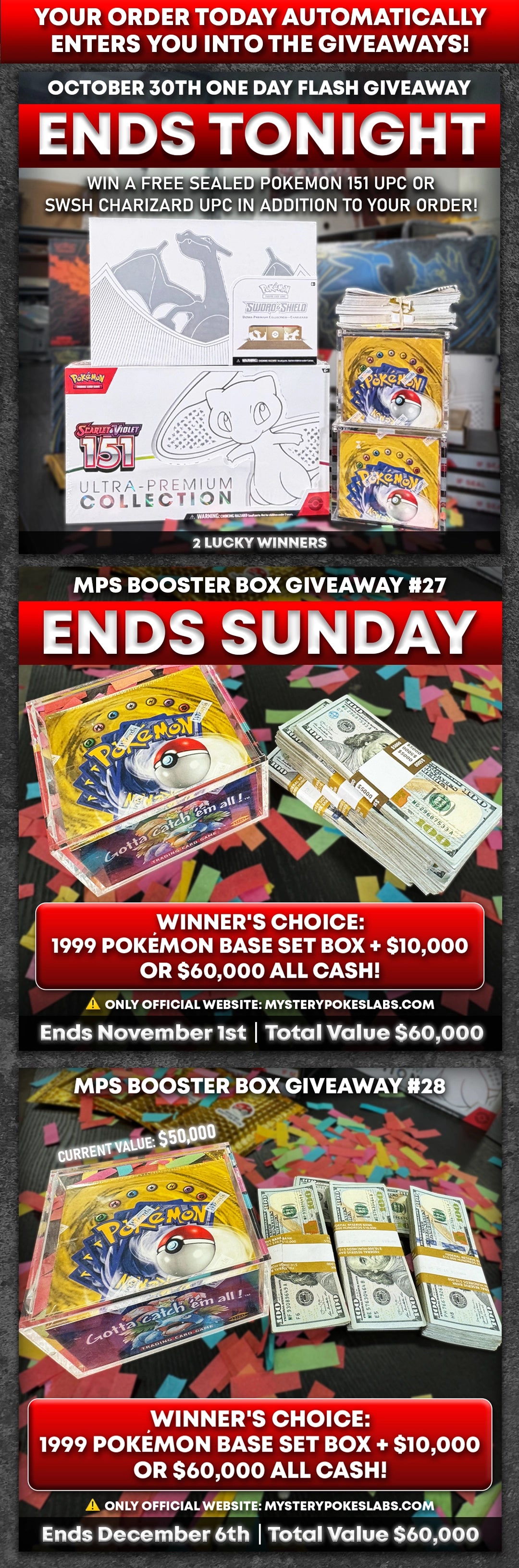 Mystery Poke Slabs giveaway: BBG27: $60,000 + BBG28: $60,000