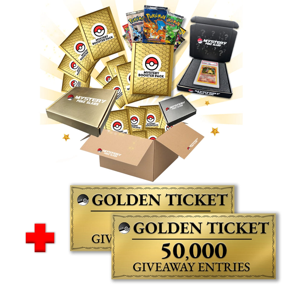 booster box mystery Premium Pokémon Mystery Box and Two Golden Tickets – MysteryPokeSlabs