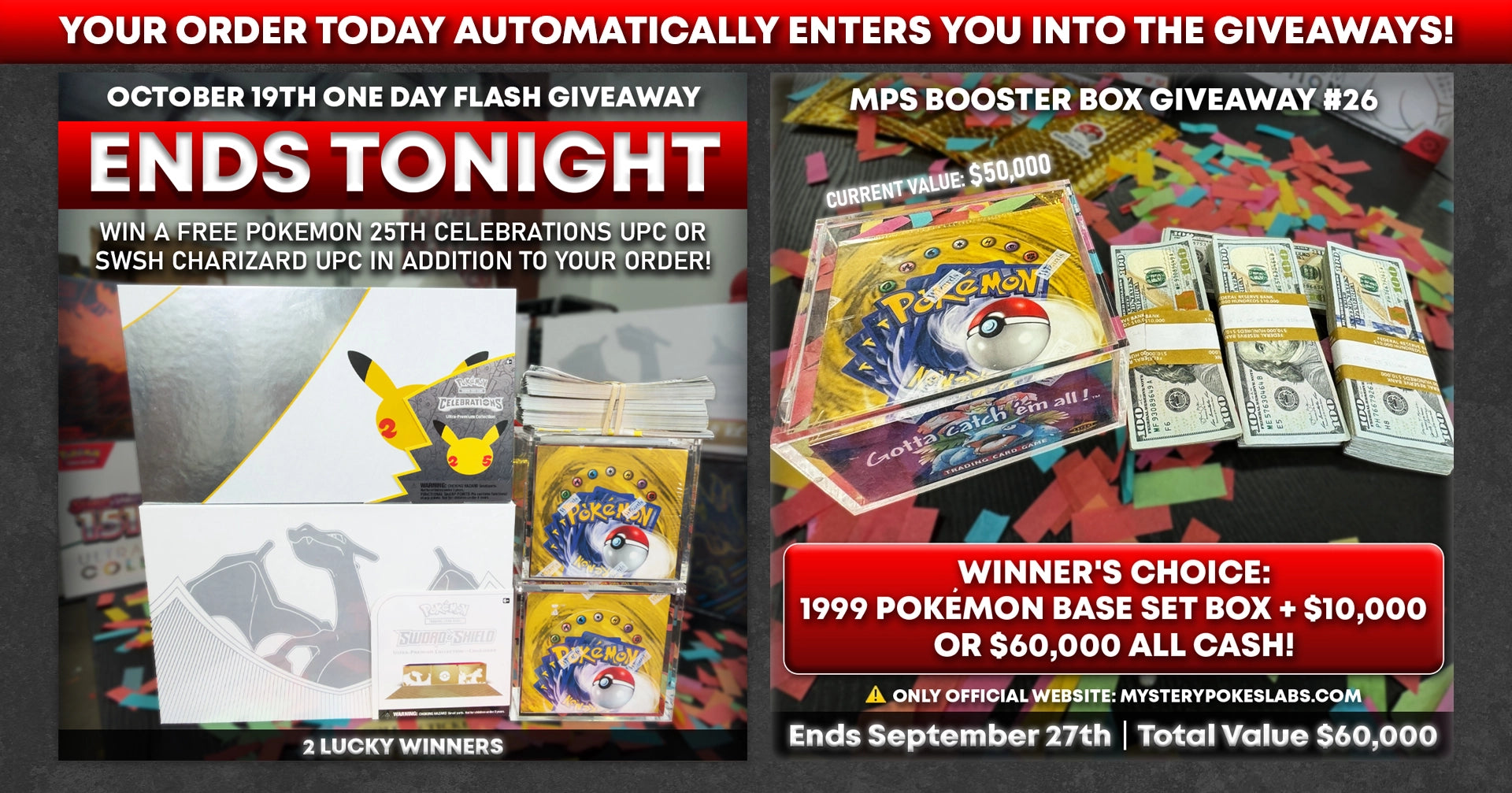 Mystery Poke Slabs giveaway: BBG27: $60,000 or 1999 Pokémon Box +$10k