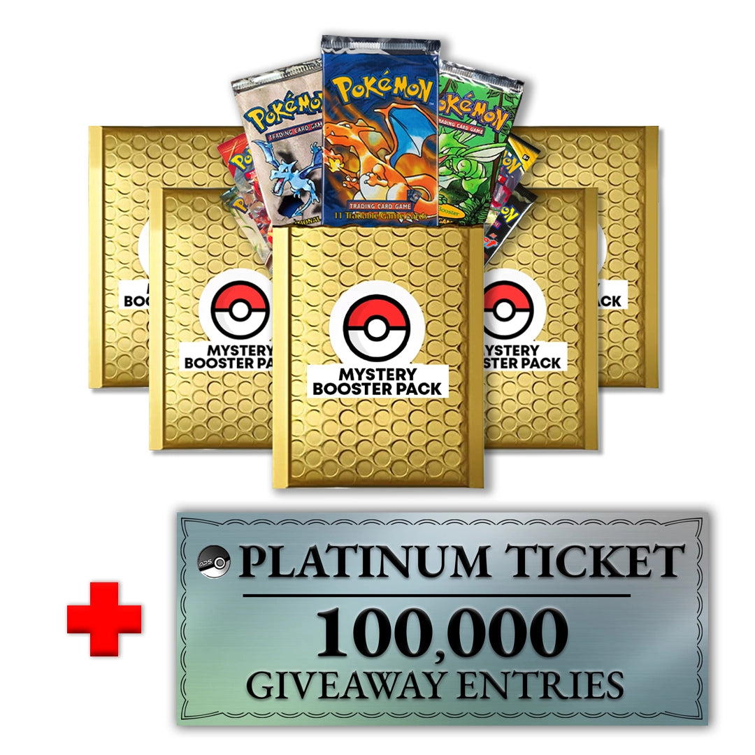 5x Pokémon Booster Packs and Platinum Ticket