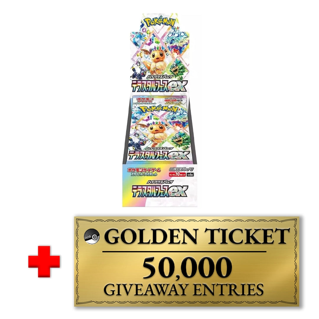 Terastal Festival High Class Japanese Booster Box and Golden Ticket MysteryPokeSlabs Terastal Festival High Class Japanese Booster Box and Golden Ticket MysteryPokeSlabs